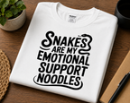 Snakes Are My Emotional Support Noodles Shirt | Funny Snake Lover Tee