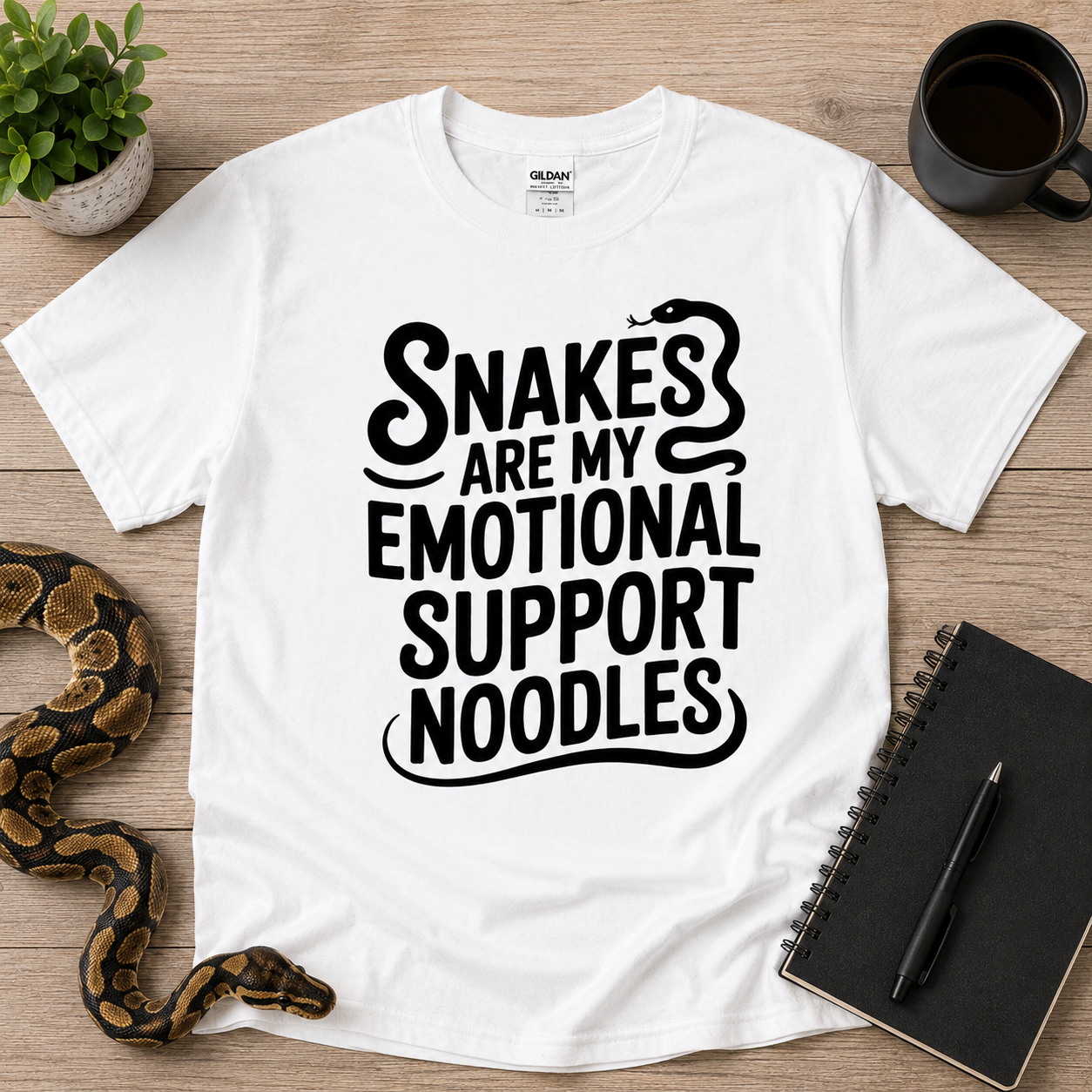 Snakes Are My Emotional Support Noodles Shirt | Funny Snake Lover Tee