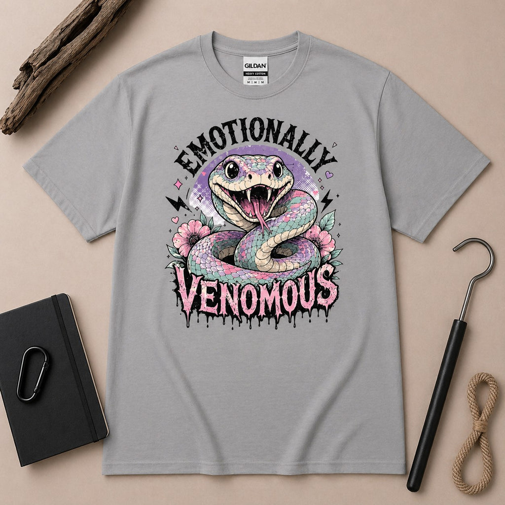 Emotionally Venomous Snake T-Shirt | Cute Pastel Gothic Reptile Graphic Tee