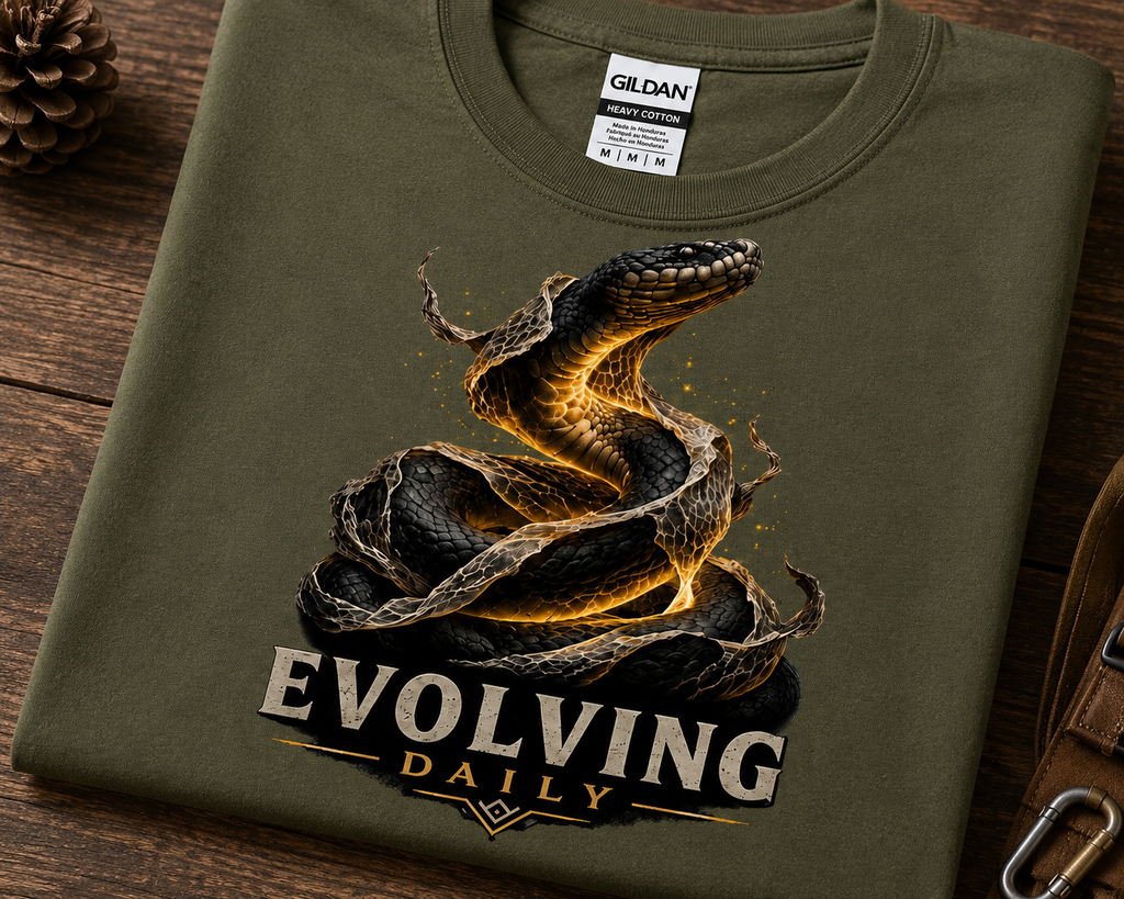 Evolving Daily Snake T-Shirt | Motivational Reptile Graphic Tee for Growth & Transformation