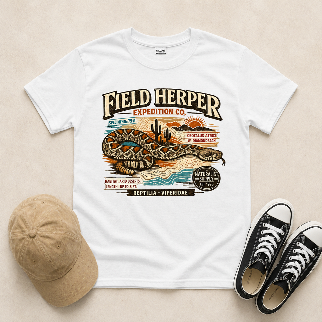 Field Herper Expedition Co. T-Shirt | Snake & Reptile Adventure Tee