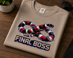 Final Boss Kingsnake Shirt | Retro Gaming Snake Graphic Tee for Reptile Lovers