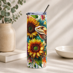 Bearded Dragon Sunflower Stainless Steel Tumbler – 20oz Insulated Travel Cup