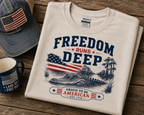 Freedom Runs Deep Gator Shirt | Patriotic Alligator 4th of July Tee