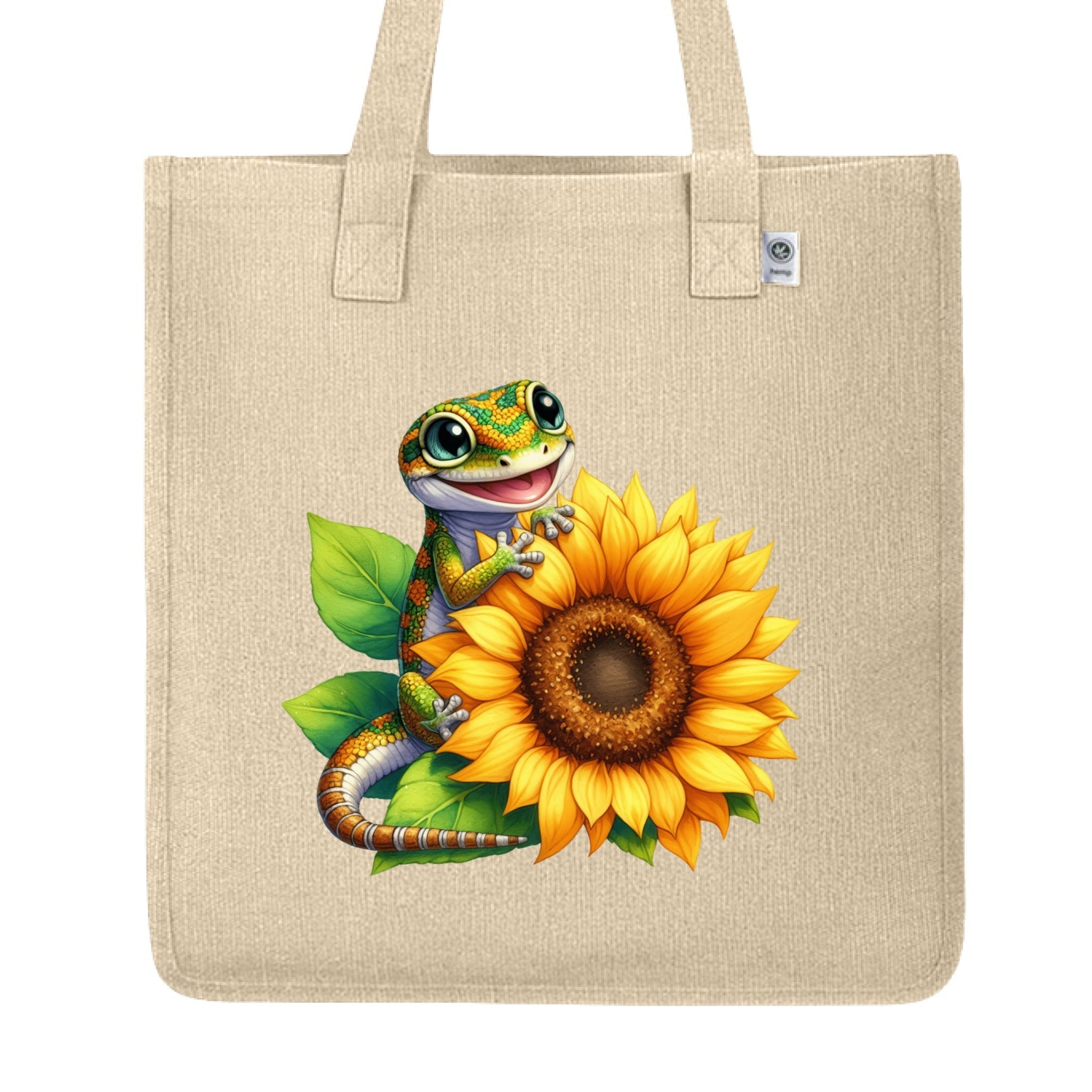 Gecko and Flower Hemp Tote Bag - Red River Exotics