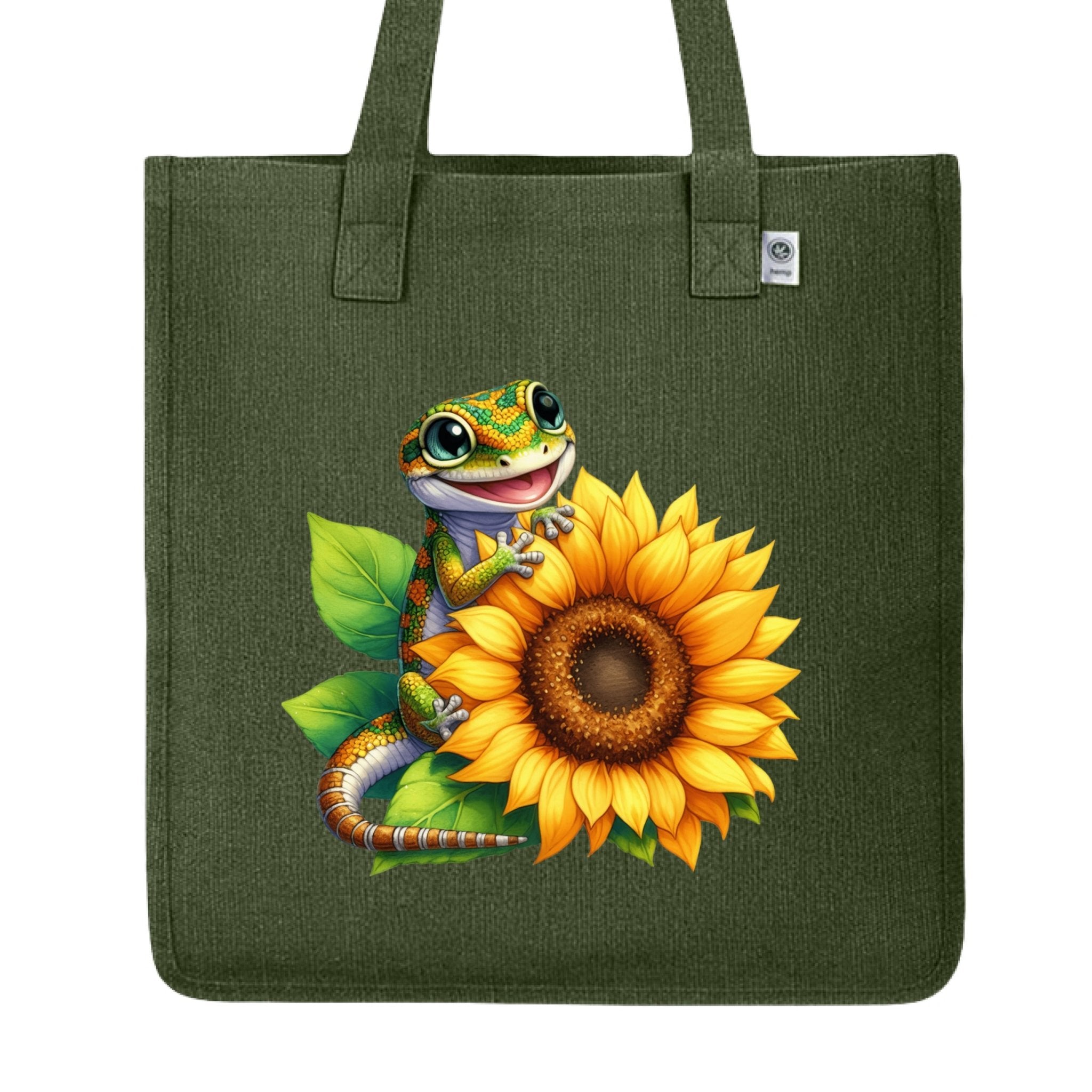 Gecko and Flower Hemp Tote Bag - Red River Exotics