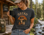 Gecko Coffee Co. Vintage Leopard Gecko Coffee Lover T-Shirt