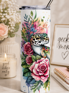 Gecko Floral 20oz Stainless Steel Tumbler — Colorful Leopard Gecko Water Bottle