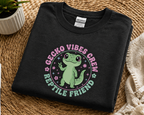 Gecko Vibes Crew Reptile Friend T-Shirt | Cute Gecko Lover Tee | Exotic Pet Shirt