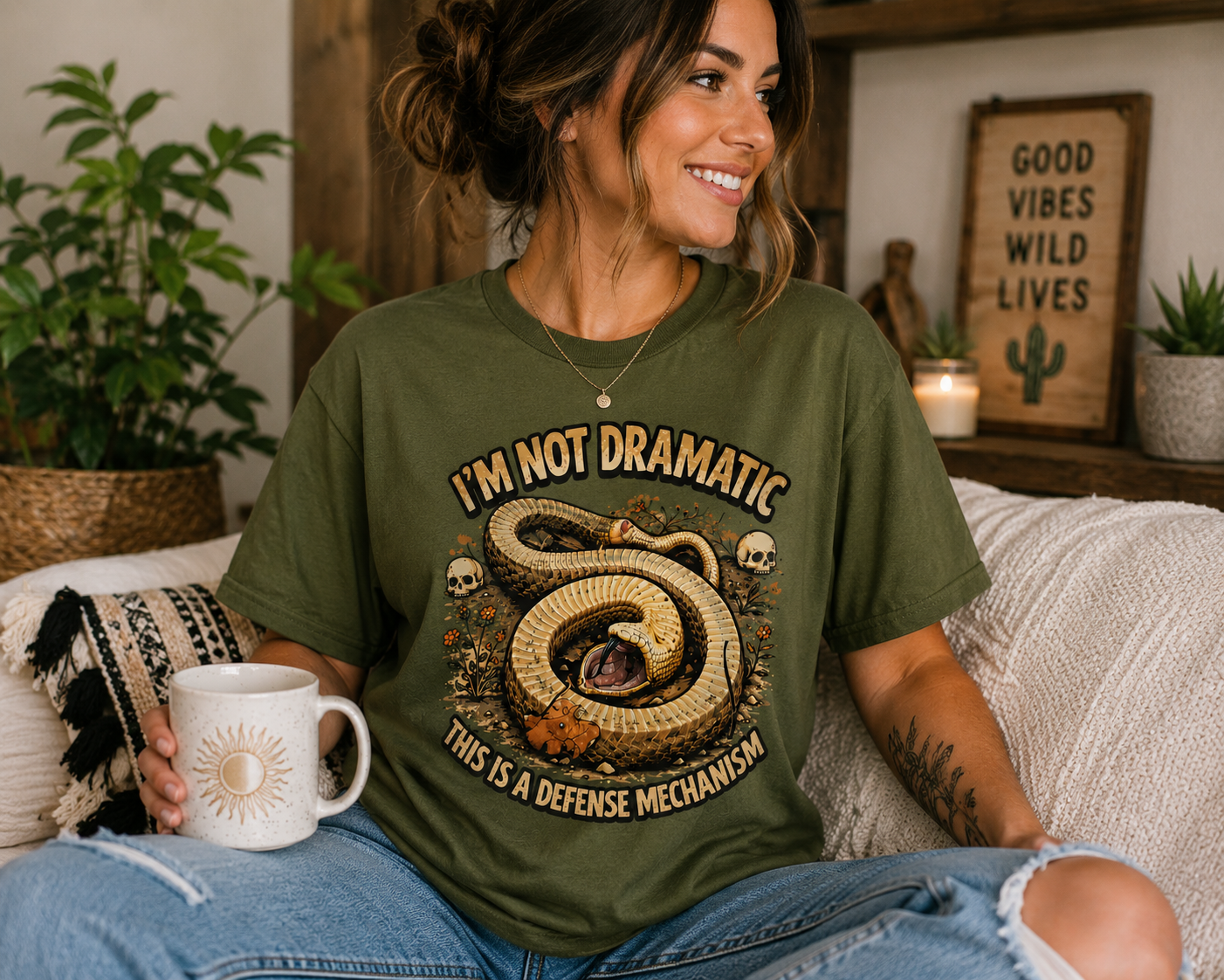 I’m Not Dramatic This Is A Defense Mechanism Shirt | Funny Hognose Snake Tee 🐍😂