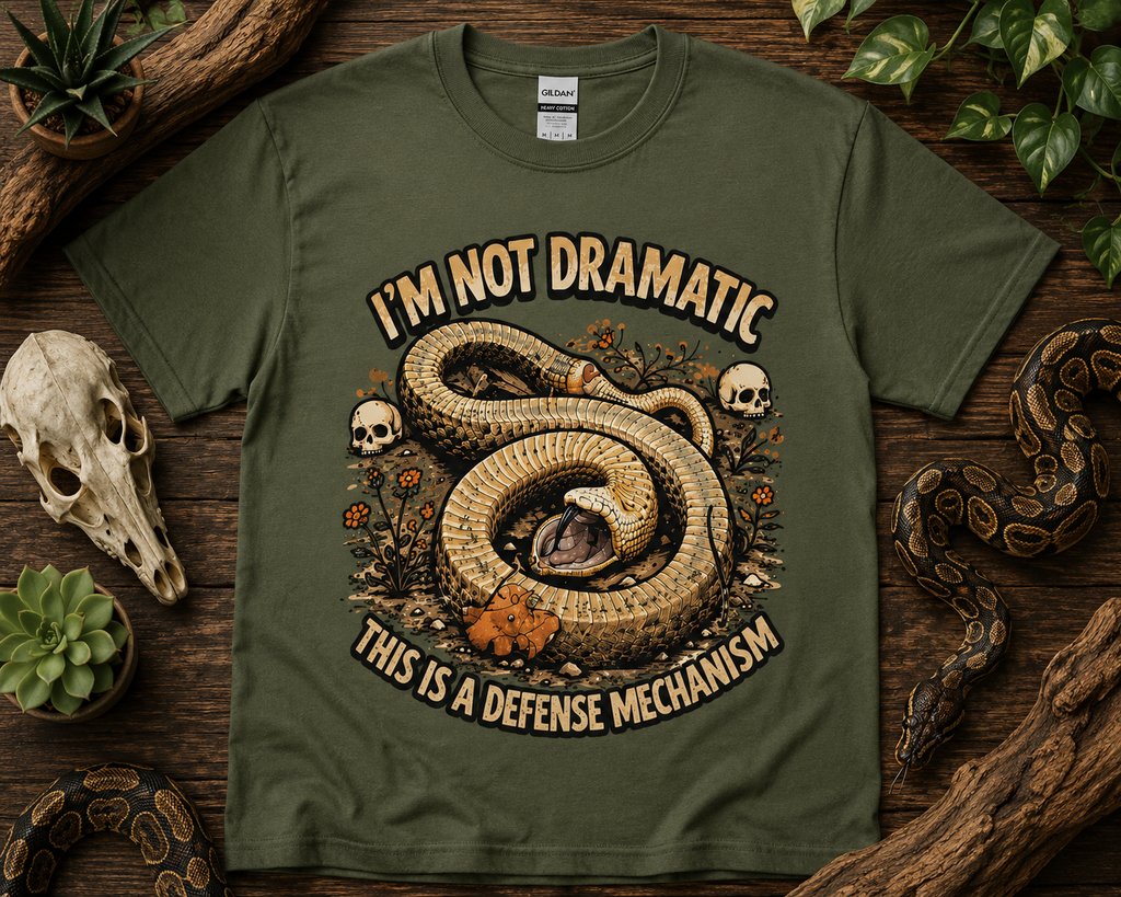 I’m Not Dramatic This Is A Defense Mechanism Shirt | Funny Hognose Snake Tee 🐍😂