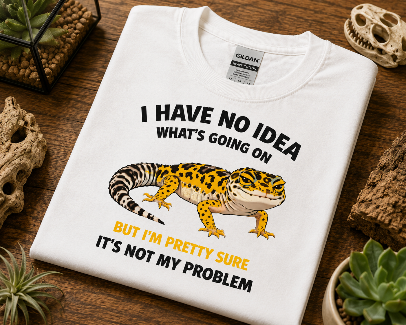 I Have No Idea What’s Going On Leopard Gecko Shirt | Funny Reptile Tee 🦎😂