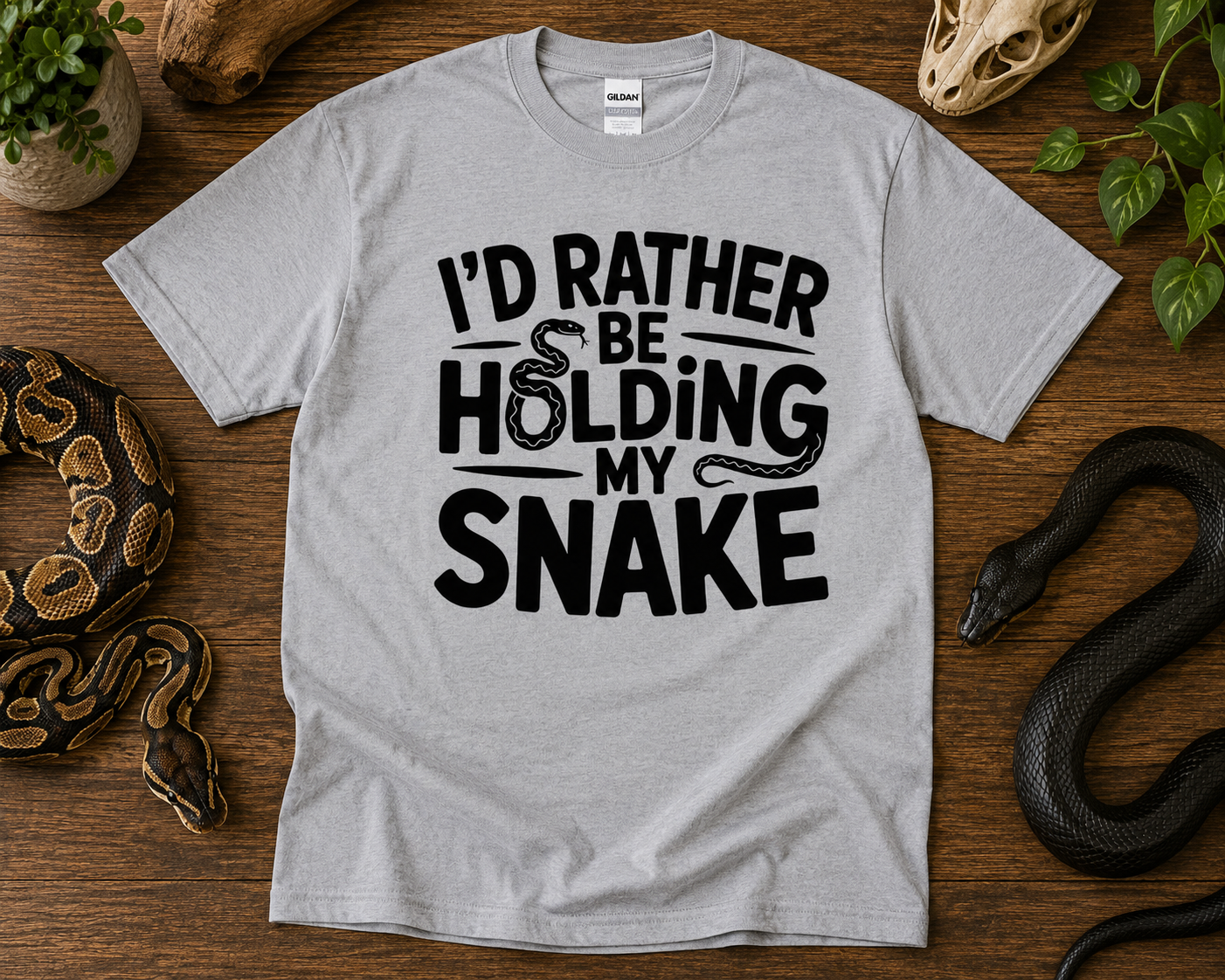 I’d Rather Be Holding My Snake Shirt | Funny Snake Lover Reptile Tee 🐍