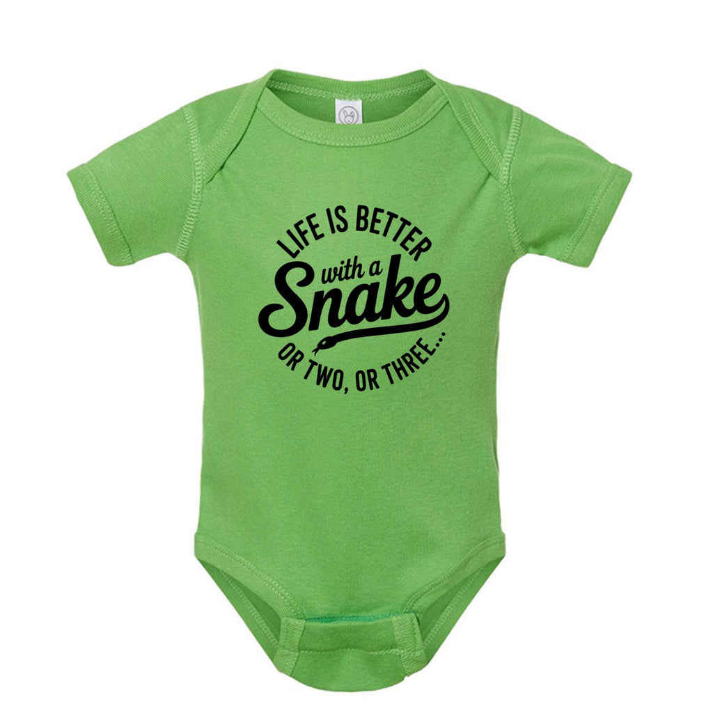 Snake Lover Infant "Life is Better with Snake" Onesie - Fun & Cute Design - Red River Exotics