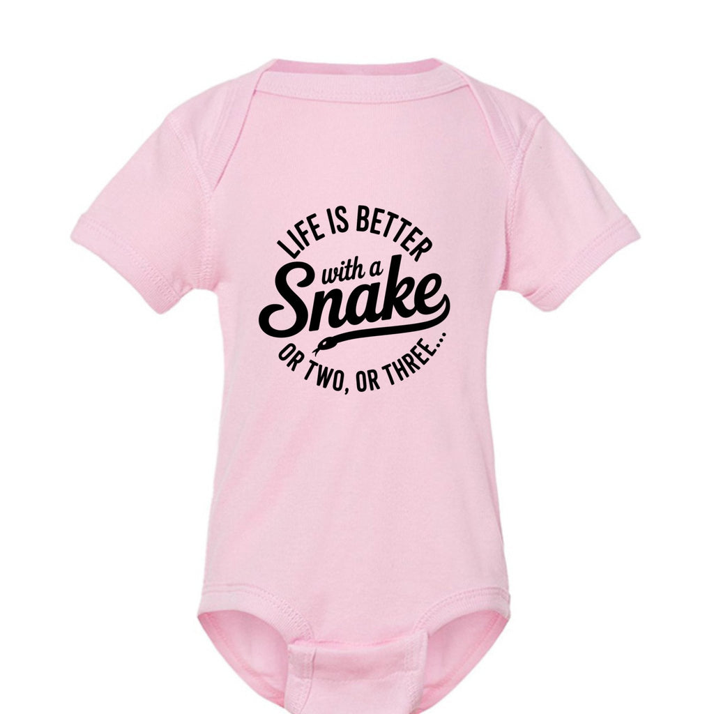 Snake Lover Infant "Life is Better with Snake" Onesie - Fun & Cute Design - Red River Exotics