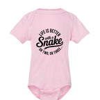 Snake Lover Infant "Life is Better with Snake" Onesie - Fun & Cute Design - Red River Exotics