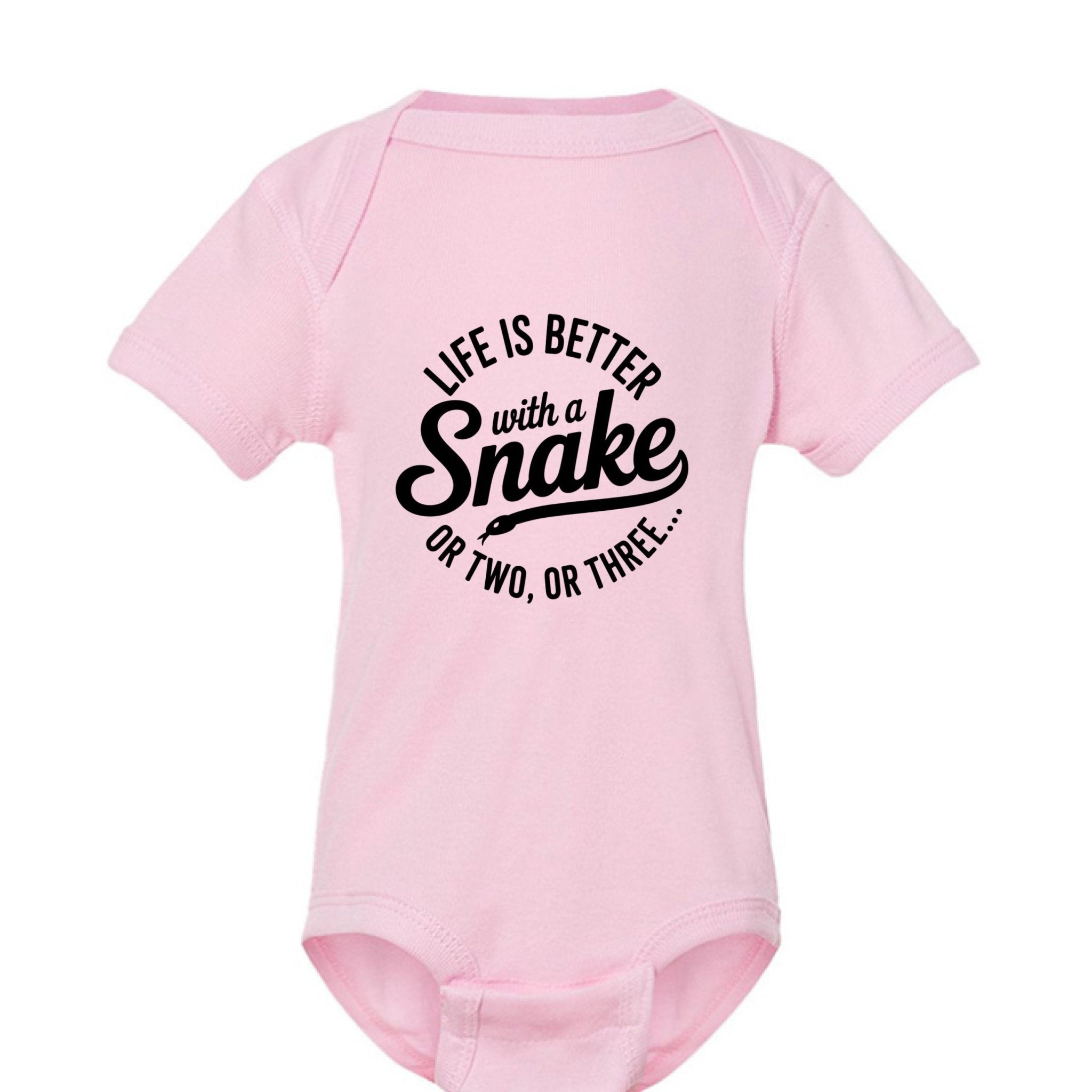 Snake Lover Infant "Life is Better with Snake" Onesie - Fun & Cute Design - Red River Exotics