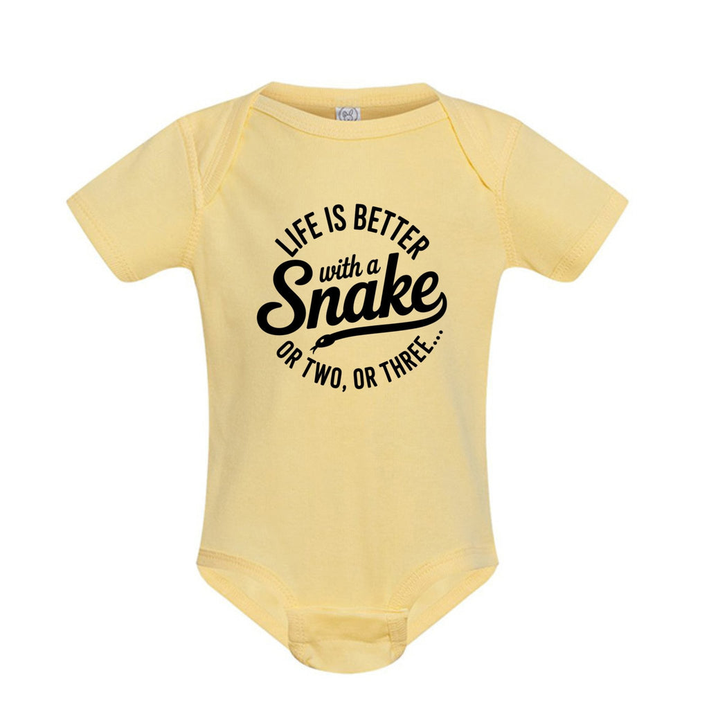 Snake Lover Infant "Life is Better with Snake" Onesie - Fun & Cute Design - Red River Exotics