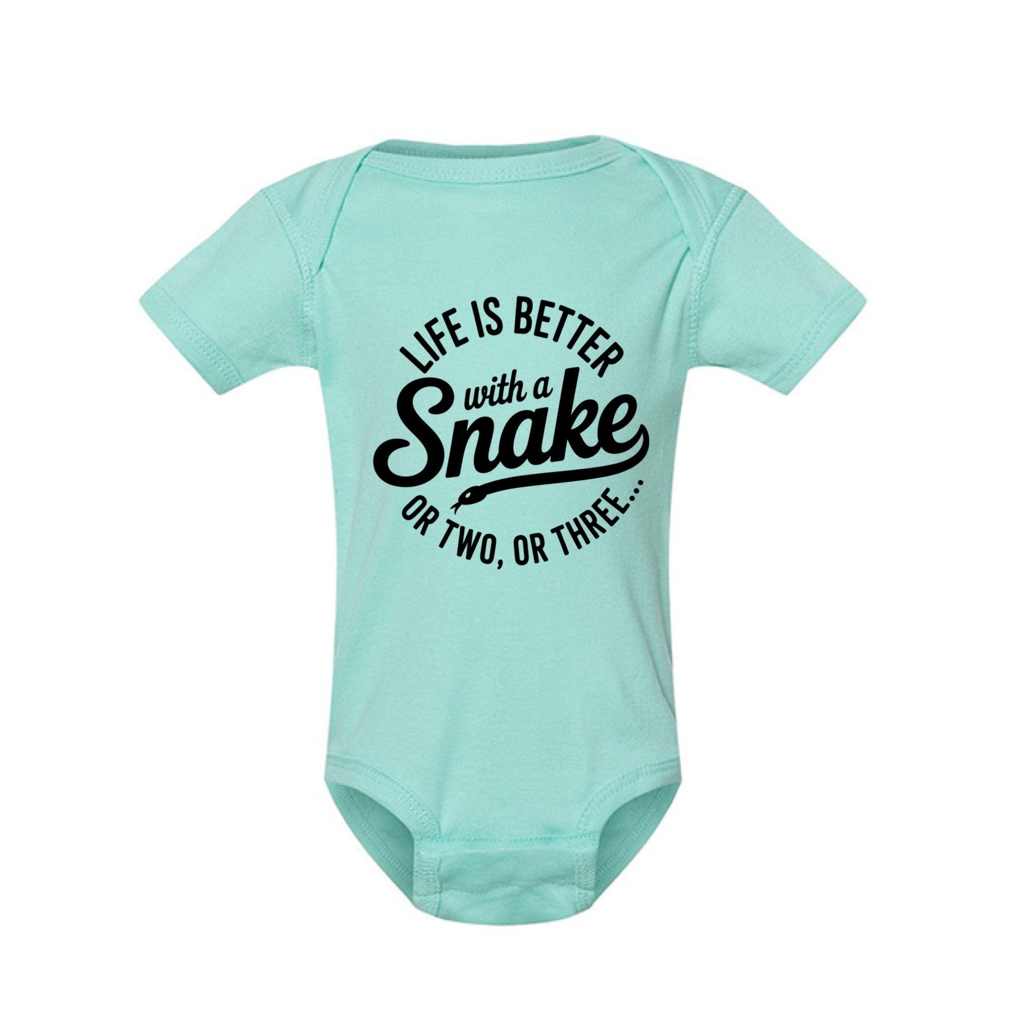 Snake Lover Infant "Life is Better with Snake" Onesie - Fun & Cute Design - Red River Exotics