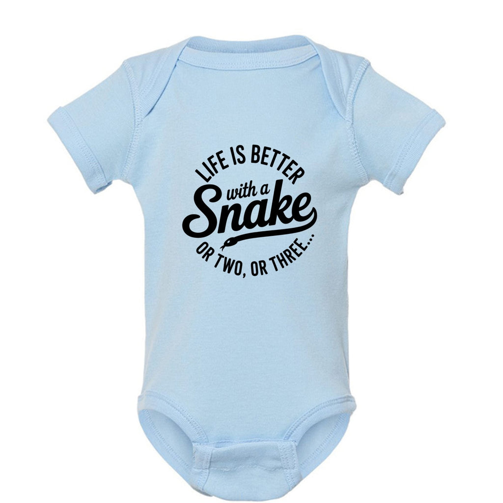 Snake Lover Infant "Life is Better with Snake" Onesie - Fun & Cute Design - Red River Exotics