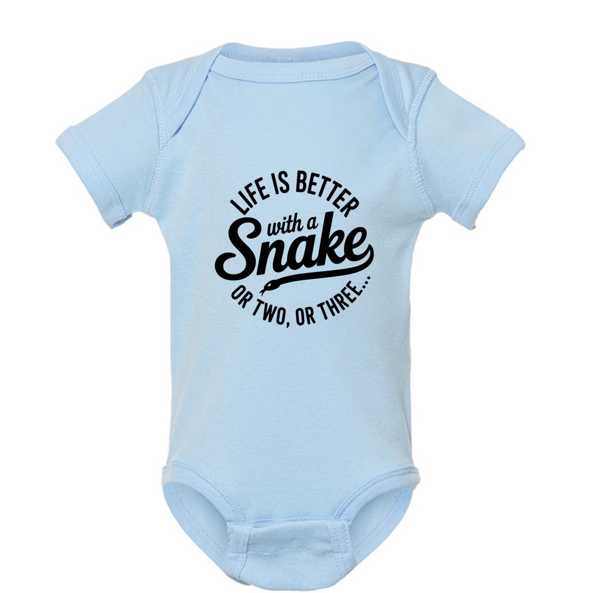Snake Lover Infant "Life is Better with Snake" Onesie - Fun & Cute Design - Red River Exotics