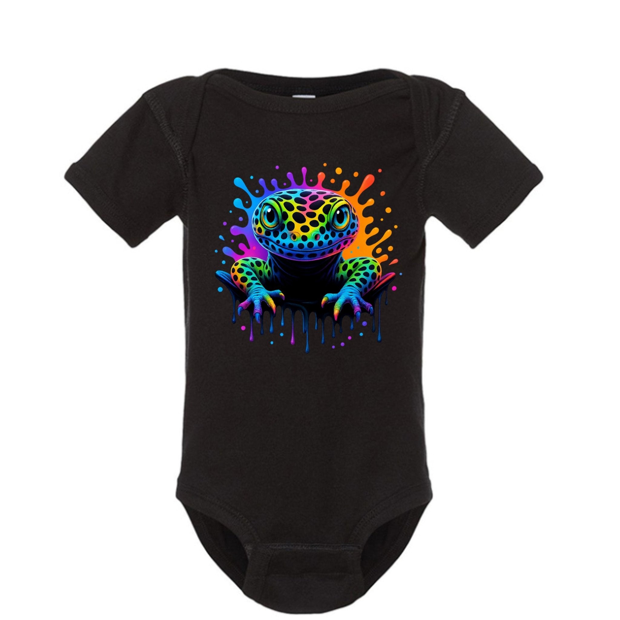 Bright & Fun Infant Rainbow Leopard Gecko Onesie - Red River Exotics