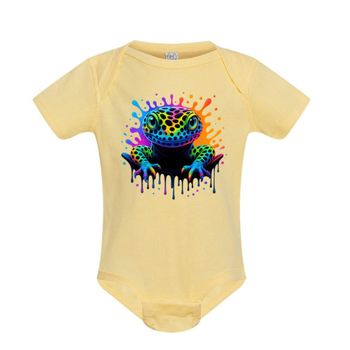 Bright & Fun Infant Rainbow Leopard Gecko Onesie - Red River Exotics