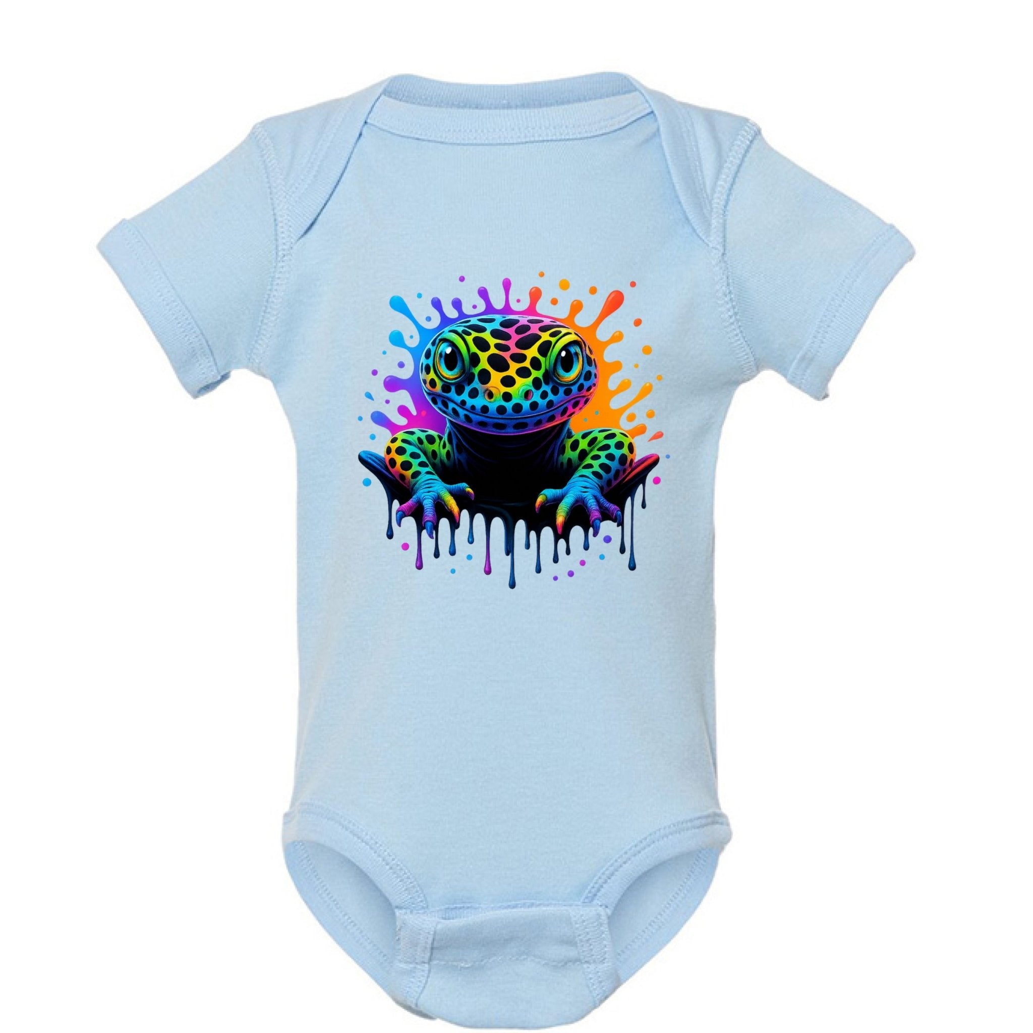 Bright & Fun Infant Rainbow Leopard Gecko Onesie - Red River Exotics