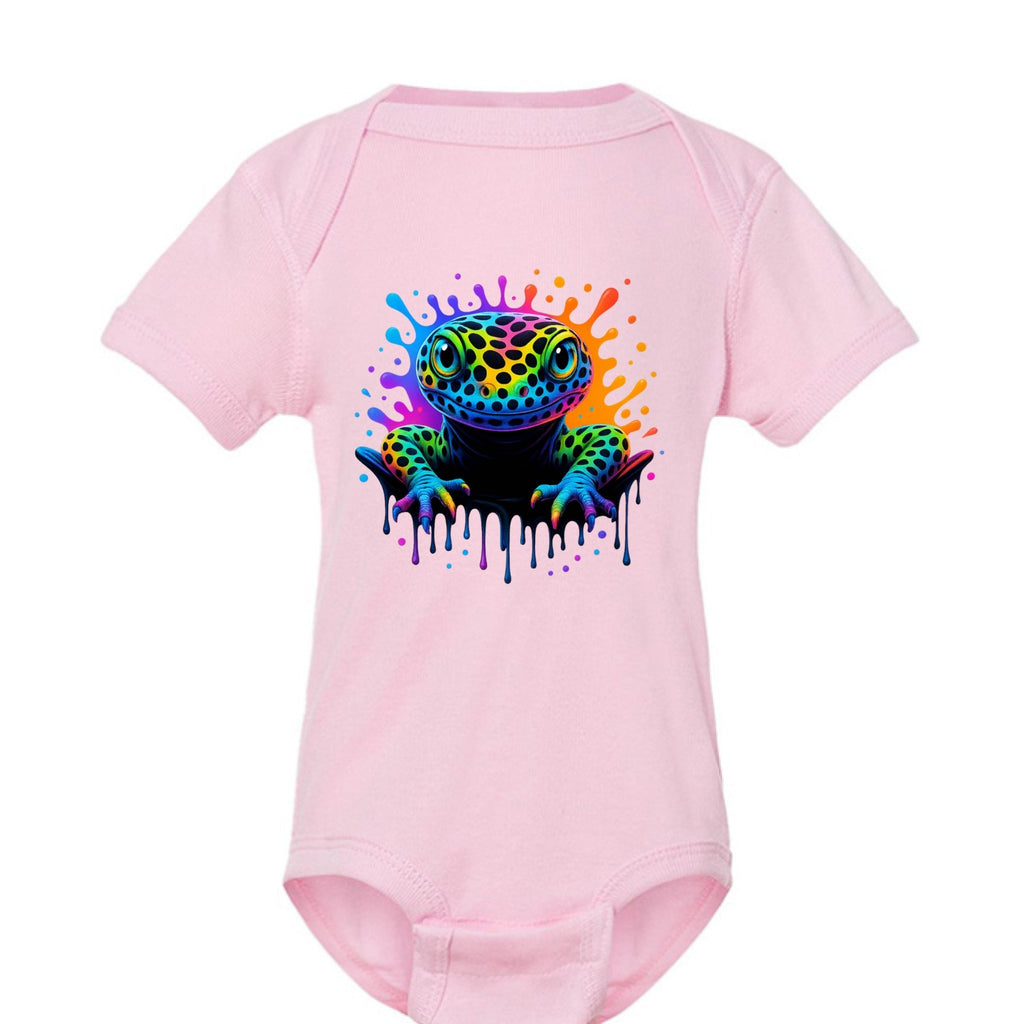 Bright & Fun Infant Rainbow Leopard Gecko Onesie - Red River Exotics