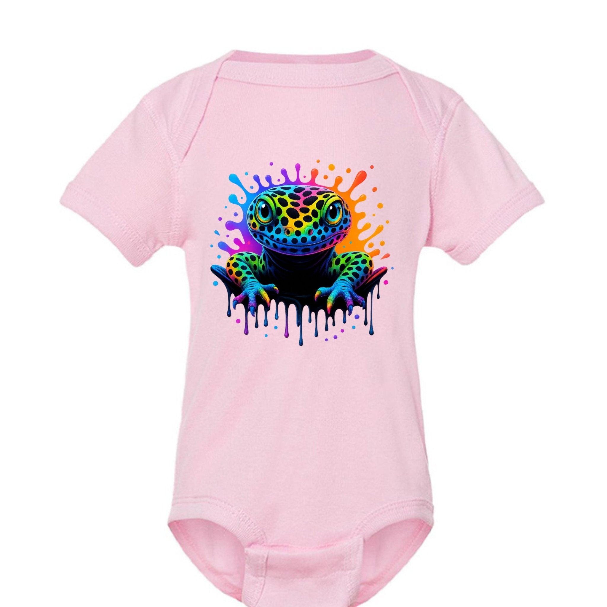 Bright & Fun Infant Rainbow Leopard Gecko Onesie - Red River Exotics