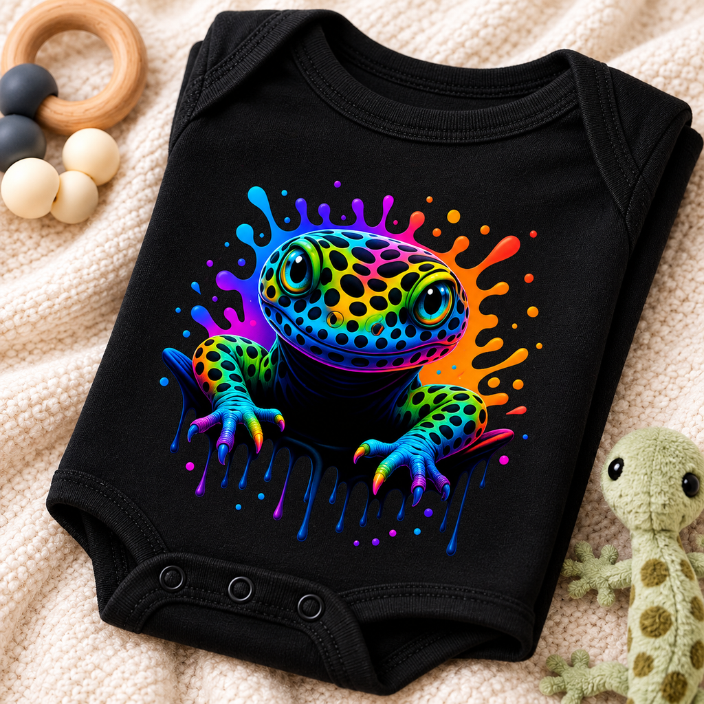 Bright & Fun Infant Rainbow Leopard Gecko Onesie
