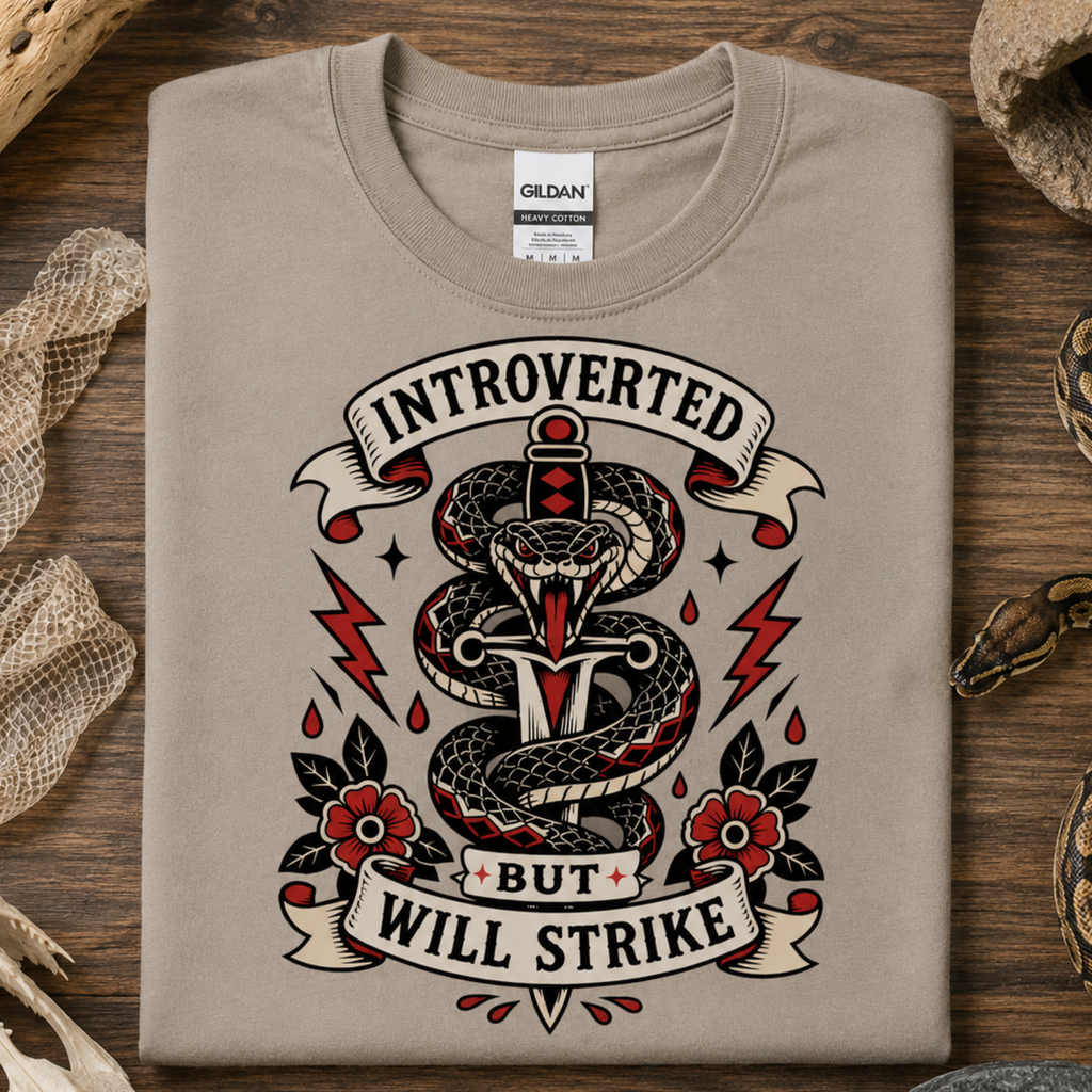 Introverted but Will Strike - Snake and Dagger Tee