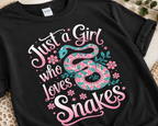 Just a Girl Who Loves Snakes Shirt | Cute Snake Lover Tee