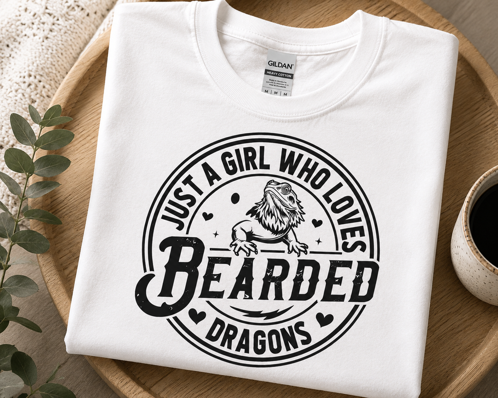 Just a Girl Who Loves Bearded Dragons Shirt | Cute Beardie Lover Graphic Tee
