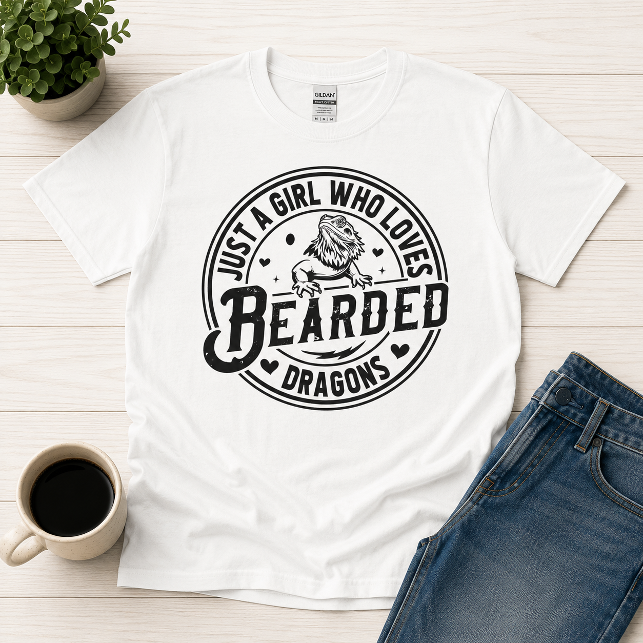 Just a Girl Who Loves Bearded Dragons Shirt | Cute Beardie Lover Graphic Tee