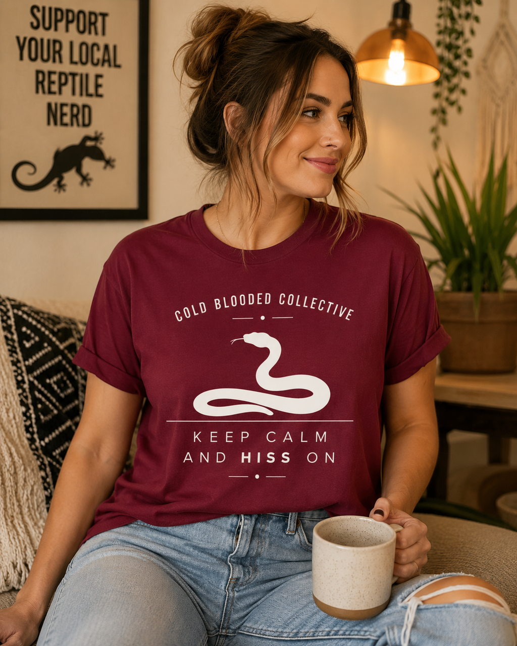 Keep Calm and Hiss On Snake T-Shirt | Cold Blooded Collective