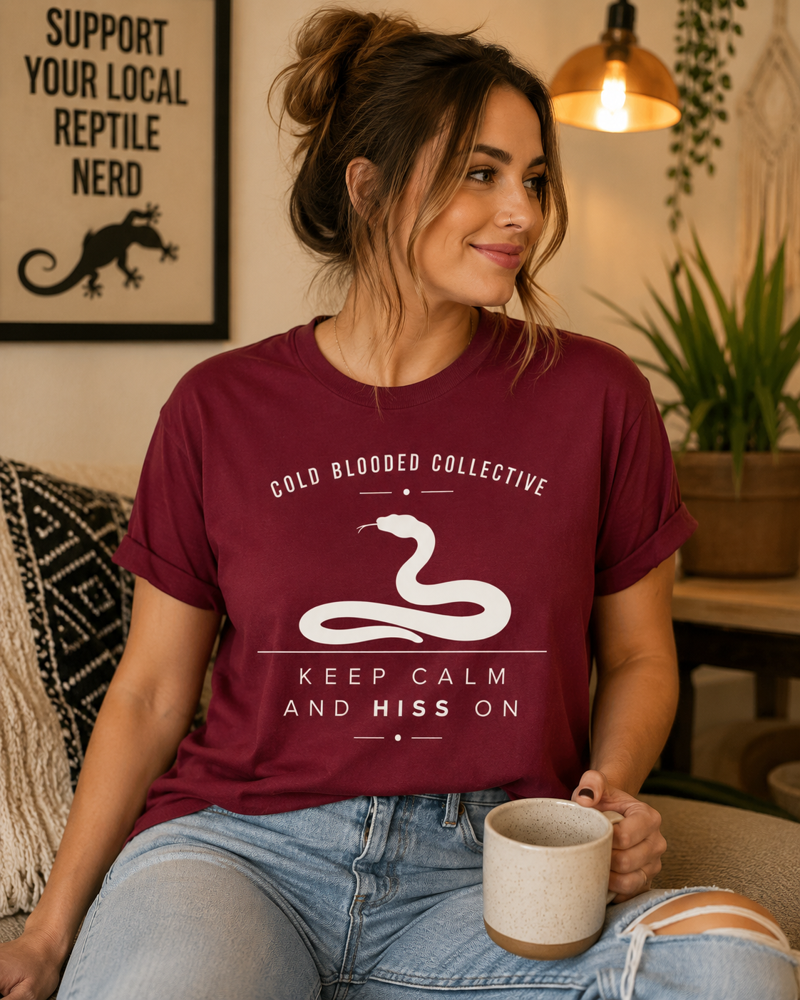 Keep Calm and Hiss On Snake T-Shirt | Cold Blooded Collective