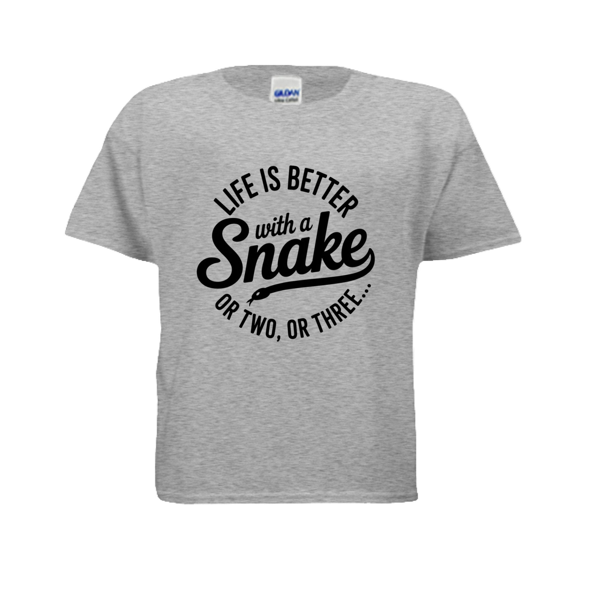 Youth Cotton Shirt: Life is Better with a Snake - Red River Exotics