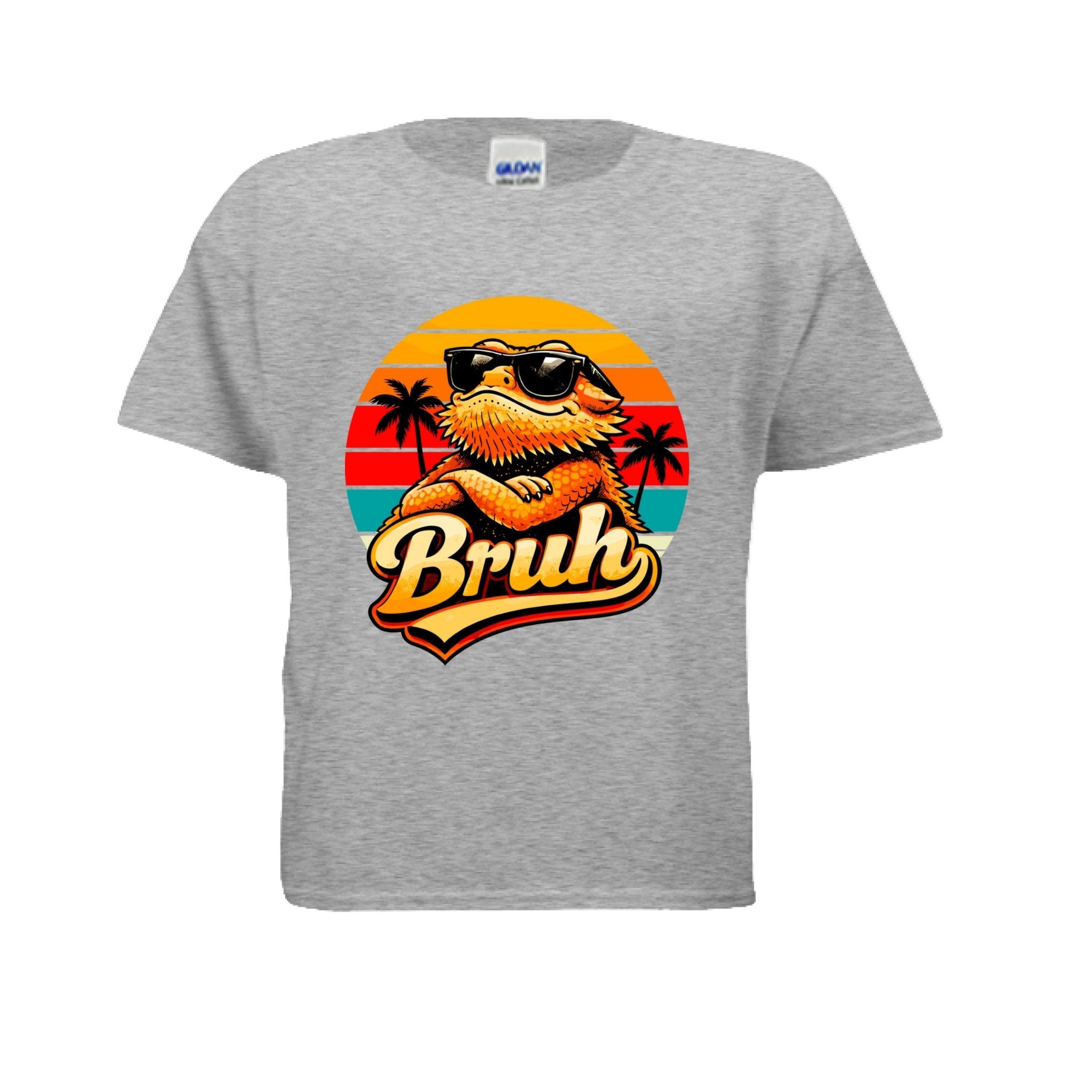 Funny Bruh Kids Tshirt with Bearded Dragon Design - Red River Exotics
