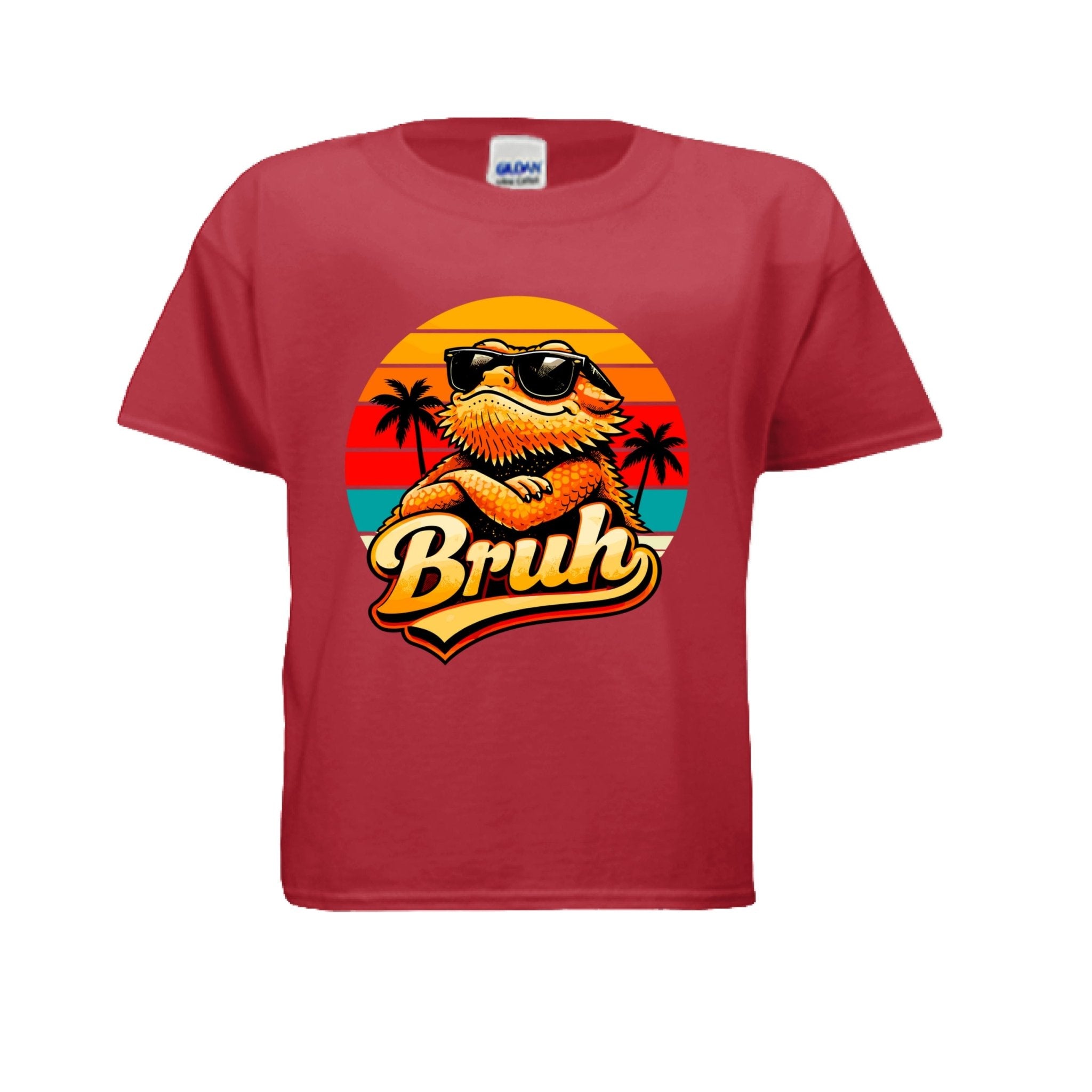 Funny Bruh Kids Tshirt with Bearded Dragon Design - Red River Exotics