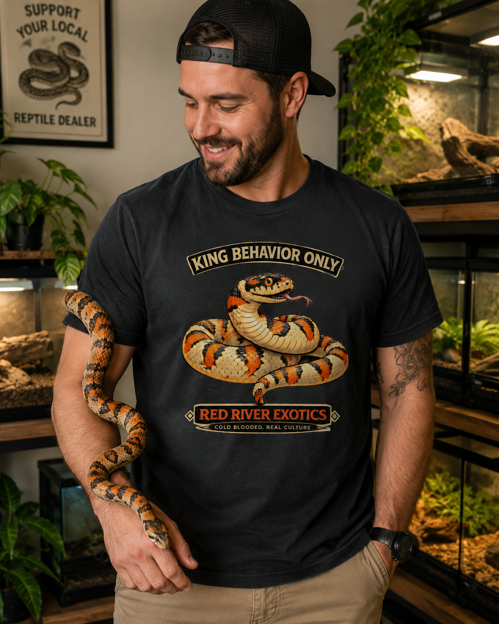 King Behavior Only Kingsnake Shirt | Funny Snake Lover Graphic Tee for Reptile Fans