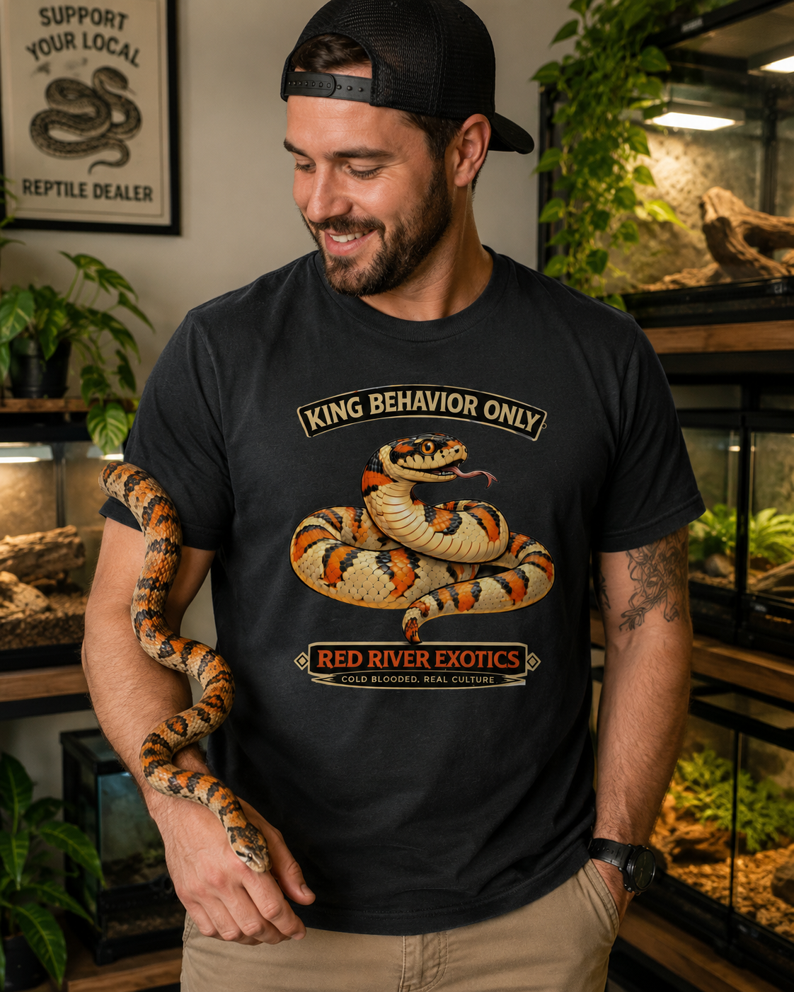 King Behavior Only Kingsnake Shirt | Funny Snake Lover Graphic Tee for Reptile Fans