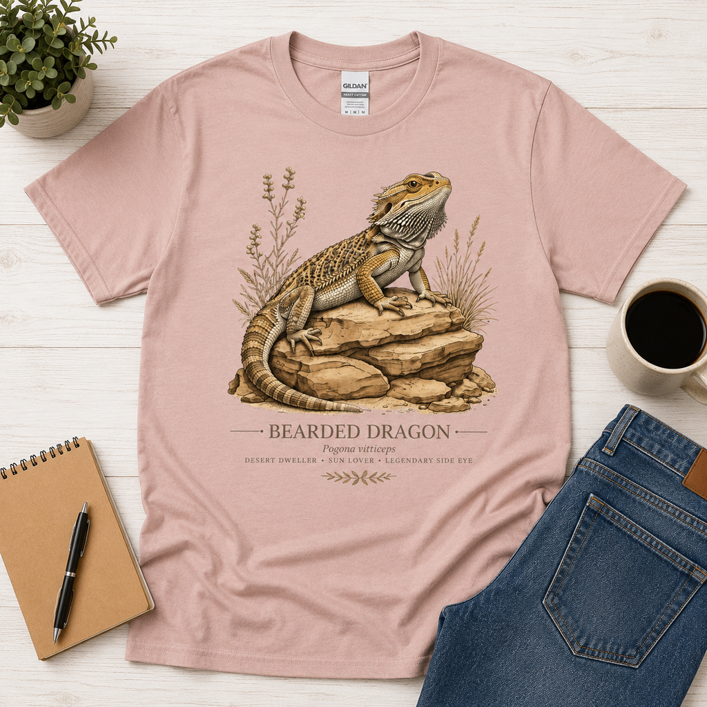 Bearded Dragon Shirt | Realistic Reptile Lover Graphic Tee for Beardie Owners