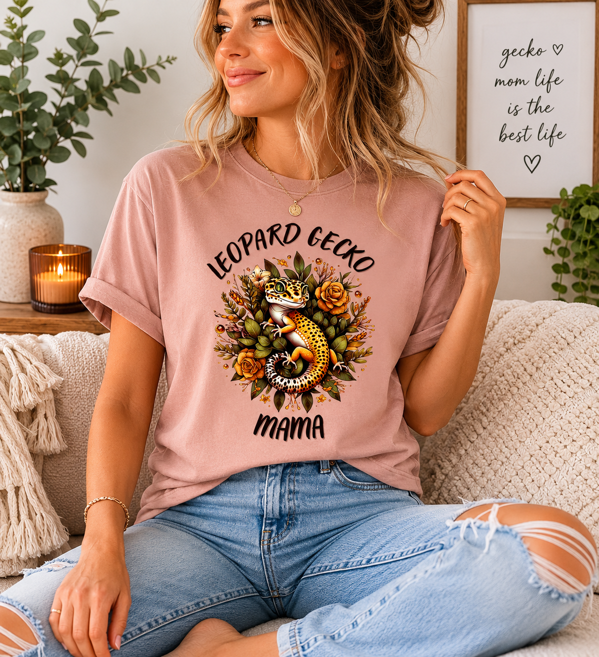 Leopard Gecko Mama Shirt | Cute Reptile Mom Graphic Tee