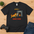 Level 1 Game Over Shirt | Retro Gaming Bearded Dragon Graphic Tee for Gamers