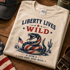Liberty Lives Wild Patriotic Snake Shirt | Vintage American Freedom Tee