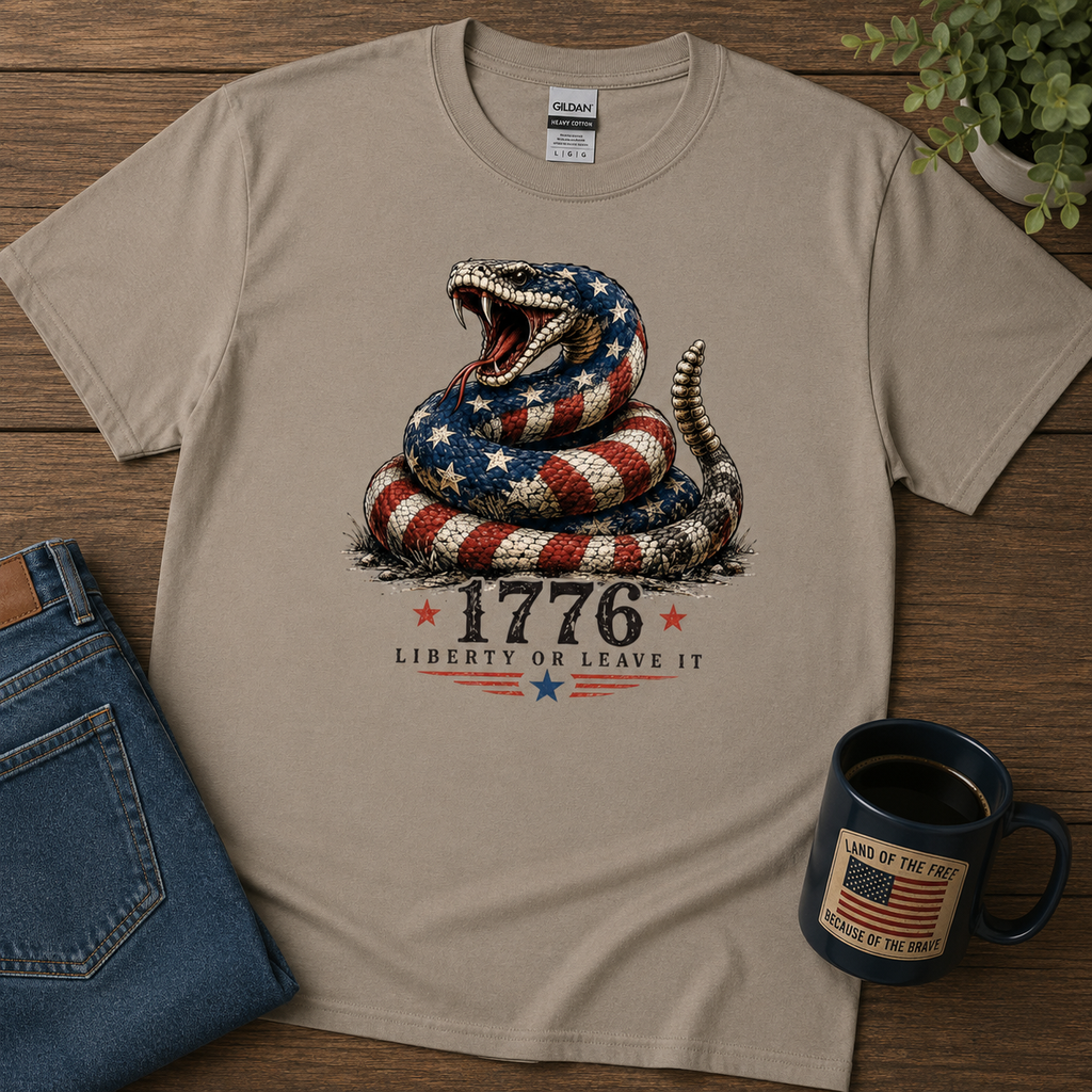 Liberty or Leave It 1776 Snake Shirt | Patriotic Rattlesnake Freedom Tee