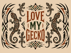 Love My Gecko Tribal Stainless Steel 20 oz Tumbler
