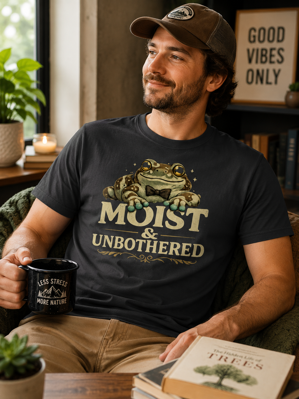 Moist & Unbothered Tree Frog T-Shirt | Funny Frog Lover Tee