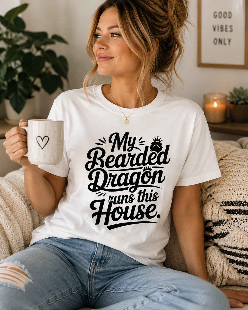 My Bearded Dragon Runs This House Shirt | Funny Beardie Lover Graphic Tee